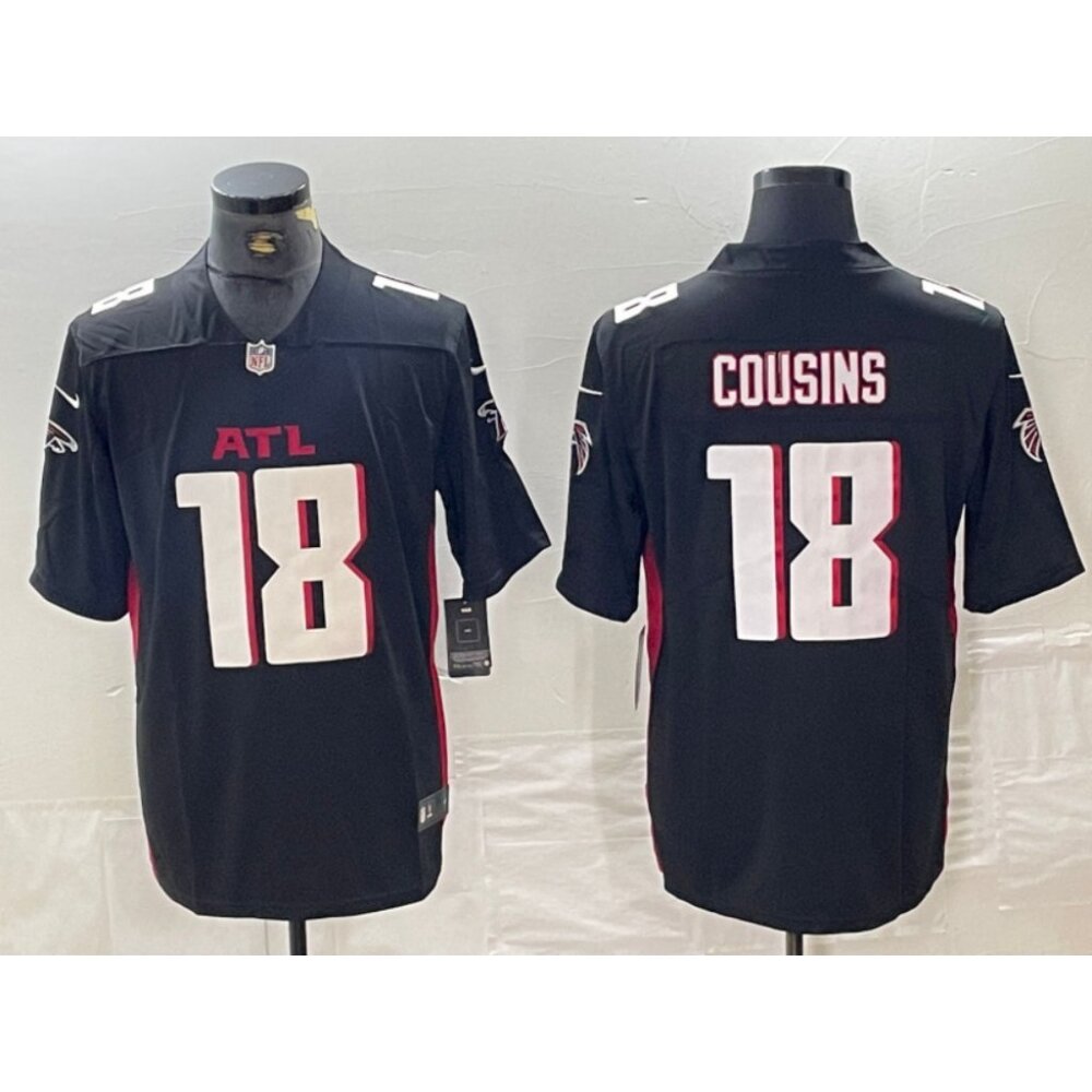 Mens Kids Youths  Kirk Cousins Black Vapor Stitched Jersey